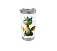 Dragon Petit Bébé Vert Dragon Doux Dragons Gobelet isotherme en acier inoxydable double paroi