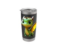 Dragon Petit Bébé Vert Dragon Doux Dragons Gobelet isotherme en acier inoxydable double paroi