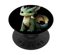 Dragon Petit Bébé Vert Dragon Doux Dragons PopSockets PopGrip Adhésif