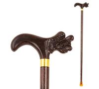 Dragon & Phoenix Collection Cane Marche en Bois avec Embout Caoutchouc Hommes et Femmes Ergonomique - Cadeau Personnes Âgées(Dragon Head Style,Ht.161-165 cm)