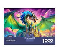 Dragon Phoenix Puzzle Classique Puzzle 1000 Pièces Carton Robuste Rainbow Dragon pour Adultes, Défi Impossible Difficile, Anti-Stress & Décoration Murale, Cadeau De Relaxation s 70x50cm/1000pcs