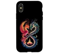 Dragon Phoenix Symbole Infini Yin Yang Balance Coque pour iPhone X/XS