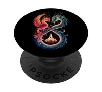 Dragon Phoenix Symbole Infini Yin Yang Balance PopSockets PopGrip Adhésif