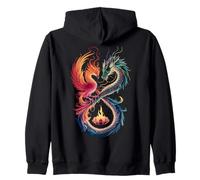Dragon Phoenix Symbole Infini Yin Yang Balance Sweat à Capuche