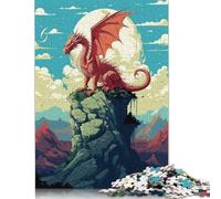 Dragon Pixel Art Puzzle 1000 Pieces Cadeau Unique Jeu Éducatif Défi Jouet À De Qualité Supérieure Peinture Art pour Adultes Enfants 1000pcs (38x26cm)