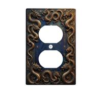 Dragon Plaque murale duplex, pyramide mystique ancienne, hiéroglyphes sans plastique doré, taille standard, double prise de courant pour nouvel appartement, maison, chambre à coucher, bureau