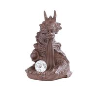 Dragon Playing Pearl Backflow Incense Burner Purple Sand Waterfall Incense Stick Holder Ceramic Crafts Decoration Tea Ceremony, Black
