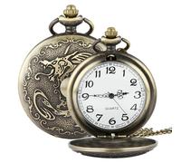 Dragon Pocket Watch avec chaîne, Montre de Poche Dragon | Montre de Poche Vintage, Design Animal, Accessoire de Costume avec Pendentif pour fêtes et événements