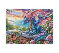 Dragon Porte-Bonheur mer de Nuages 500 Pièces Puzzle Expert Confirmé en Carton Rigide Haute Densité Très Difficile Motif Complexe Décoration Murale Cadeau Premium 500 PCS/52×38cm