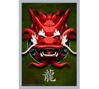 Dragon - Poster - Chinese Dragon + cadre amovible, Shinsuke® Maxi MDF argenté, vitre acrylique