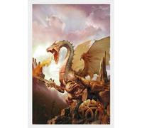 Dragon - Poster - Sword & Sphere + cadre amovible, Shinsuke® Maxi MDF blanc, vitre acrylique
