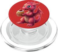 Dragon pour Enfants en Rose avec Garniture Cupcake et Cerise PopSockets PopGrip pour MagSafe