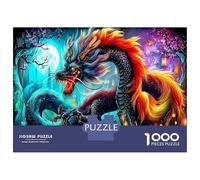 Dragon Puissant Puzzle 1000 Pièces Lot Dragons de Feu pour Adultes Entraînement Cérébral & Logique Carton Solide Hommes & Femmes 52x38cm