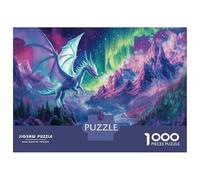 Dragon Puzzle 1000 Pièces Cadeau Unique Forêt Aurora Jeu Éducatif Challenge Toy pour Adultes Et Enfants À Partir De 14 Ans 52x38cm/1000pcs