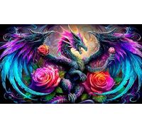 Dragon Puzzle 1000 pièces Cadeau Unique Jeu éducatif Challenge Toy de qualité supérieure Peinture Art pour Adultes et Enfants à partir de 12 Ans dragon38x52cm/1000pcs