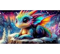 Dragon Puzzle 1000 pièces Cadeau Unique Jeu éducatif Challenge Toy de qualité supérieure Peinture Art pour Adultes et Enfants à partir de 12 Ans dragon38x52cm/1000pcs