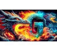 Dragon Puzzle 1000 pièces Cadeau Unique Jeu éducatif défi Jouet de qualité supérieure Peinture Art pour Adultes et Enfants dragon38x52cm/1000pcs