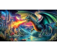 Dragon Puzzle 1000 pièces Cadeau Unique Jeu éduchatif défi Jouet de qualité supérieure Peinture Art pour Adultes et Enfants 75x50cm/1000pcs