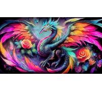 Dragon Puzzle 1000 pièces Educa Jouet en Bois Cadeau Unique Décoration Intérieure Jeu éducatif Challenge Toy pour Adultes & Enfants des 14 Ans dragon38x52cm/1000pcs