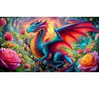 Dragon Puzzle 1000 pièces Educa Jouet en Bois Cadeau Unique Décoration Intérieure Jeu éducatif Challenge Toy pour Adultes & Enfants des 14 Ans dragon75x50cm/1000pcs