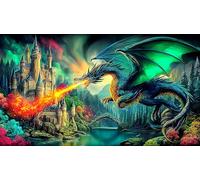 Dragon Puzzle 1000 pièces Educa Jouet en Bois Divertissement créatif De l'art Décoration Jeu éducatif Challenge Toy pour Adultes et Enfants à partir de 12 Ans dragon38x52cm/1000pcs