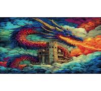 Dragon Puzzle 1000 pièces Educa Jouet en Bois Divertissement créatif De l'art Décoration Jeu éduchatif Challenge Toy pour Adultes et Enfants à partir de 12 Ans 38x52cm/1000pcs