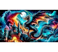Dragon Puzzle 1000 pièces Educa Jouet en Bois Divertissement créatif Décoration Intérieure Jeu éducatif Challenge Toy pour Adultes & Enfants des 14 Ans dragon75x50cm/1000pcs