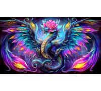 Dragon Puzzle 1000 pièces Educa Jouet en Bois Jeu D'Intelligence Décoration Intérieure Jeu éducatif Challenge Toy pour Adultes et Enfants à partir de 14 Ans dragon38x26cm/1000pcs