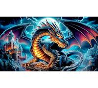 Dragon Puzzle 1000 pièces en Papier recyclé - Activité Familiale & Cadeau Amusant Idée Cadeau Parfaite pour Adultes 38x52/1000pcs