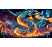 Dragon Puzzle 1000 pièces en Papier recyclé - Activité Familiale & Cadeau Amusant Idée Cadeau Parfaite pour Adultes 38x52/1000pcs