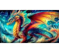 Dragon Puzzle 1000 pièces en Papier recyclé - Activité Familiale & Cadeau Amusant Idée Cadeau Parfaite pour Adultes 38x52/1000pcs