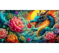 Dragon Puzzle 1000 pièces pour Adultes - Papier recyclé Décoration Murale & Cadeau Familial Amusant 38x52/1000pcs