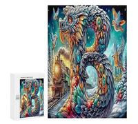 Dragon Puzzle 300 Pièces Challenge 3D Science Fiction Jeu D'Intelligence Éducatif pour Famille Relaxation Artistique Qualité Supérieure Décoration 300 PCS