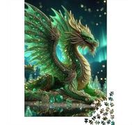 Dragon Puzzle À 1000 Morceaux Papier Épais Crystal Dragon Vert Puzzle Familial Parents-Enfants Activité Lien Familial Heures Divertissement Garanties 52x38cm/1000pcs