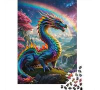 Dragon Puzzle À 1000 Morceaux Papier Épais Dragon Arc-en-Ciel Puzzle Familial Passionnés Casse-tête Compatible Plateau Heures Divertissement Garanties 38x26cm/1000pcs