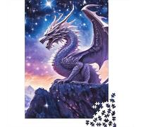 Dragon Puzzle À 1000 Morceaux Papier Épais Étoile Pourpre Dragon Puzzle Familial Familles 8 Ans+ Passionnés Casse-tête Heures Divertissement Garanties 52x38cm/1000pcs