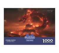 Dragon Puzzle Amusant Jeu De Société Adulte Pièces Parfaitement Assorties 1000 Pièces Wyvern Casse-tête Qualité Premium pour Adultes 70x50cm/1000pcs