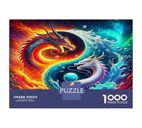 Dragon Puzzle Classique Anti-Stress, Duo Dragons Carton Résistant, Concentration, Activité Après École, Cadeau D’Anniversaire Surrise 70x50cm/1000pcs