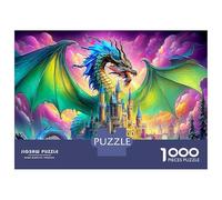 Dragon Puzzle De 1000 Pièces pour Adultes, Puzzle De 1000 Pièces Château Sky Grands Cadeaux Décoration De La Maison 38x26cm/1000pcs