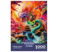 Dragon Puzzle en Papier Haut De Gamme Pensé pour Moments Calmes, Intégrant Fantastique afin De Renforcer Patience Attention Et Satisfaction Progressive Au Quotidien 38x26cm/1000pcs
