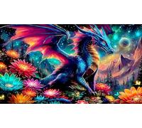 Dragon Puzzles 1000 pièces Cadeau Unique Jeu éducatif Challenge Toy de qualité supérieure Peinture Art pour Adultes et Enfants dragon38x52cm/1000pcs