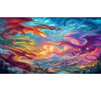 Dragon Puzzles 1000 pièces Cadeau Unique Jeu éduchatif Challenge Toy de qualité supérieure Peinture Art pour Adultes et Enfants à partir de 14 Ans 75x50cm/1000pcs