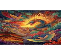 Dragon Puzzles 1000 pièces Cadeau Unique Jeu éduchatif défi Jouet de qualité supérieure Peinture Art pour Adultes et Enfants à partir de 12 Ans 38x52cm/1000pcs