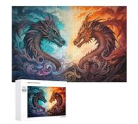 Dragon Puzzles Adulte 1000 Pieces Cadeau Famille Puzzle Classique 3D EnfantsJouet en Bois Cadeau Unique （75×50cm）