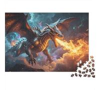 Dragon Queen Puzzle 1000 Pièces Recycled Dragon Battle Senior Puzzle Accessoires de Jeu de Soirée Idée de Cadeau Parfaite for Family and Friends Birthdays 70x50cm/1000pcs