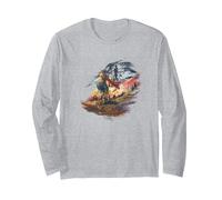 Dragon Quest I & II HD-2D Remake Art Manche Longue, Unisexe pour Adultes, Gris Chiné, M