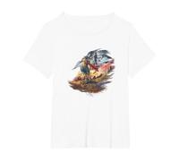 Dragon Quest I & II HD-2D Remake Art T-Shirt, Femme Grandes Tailles, Blanc, 2X