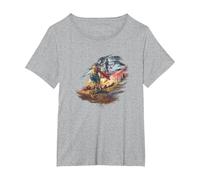 Dragon Quest I & II HD-2D Remake Art T-Shirt, Femme Grandes Tailles, Gris Chiné, 3X