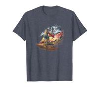 Dragon Quest I & II HD-2D Remake Art T-Shirt, Homme, Bleu Chiné, 6XL