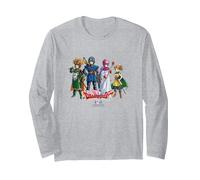Dragon Quest I & II HD-2D Remake Heroes Art des héros Manche Longue, Unisexe pour Adultes, Gris Chiné, XXL